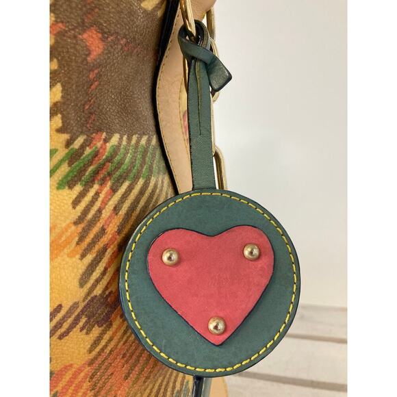 DOONEY & BOURKE COLORFUL COATED CANVAS PLAID SHOULDER BAG - Picture 3 of 16